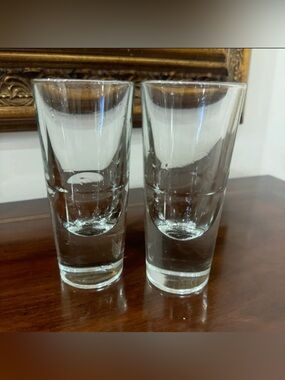 Vintage 1980s Weighted Shot Glasses  Carlo Moretti Set of 2 Made in Italy